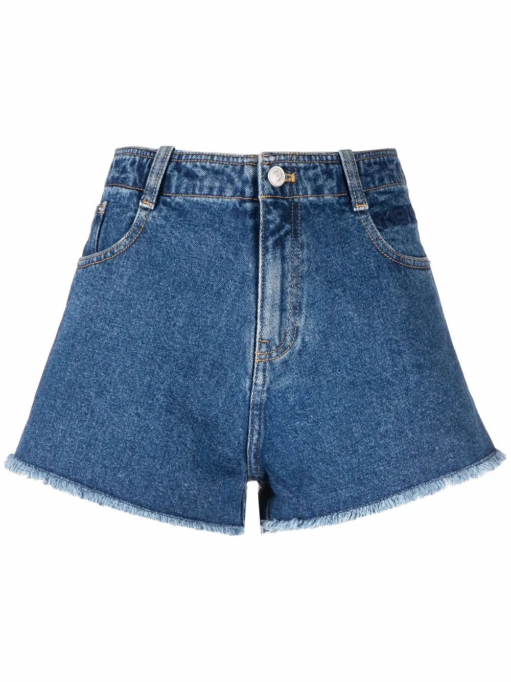 Embroidered-Logo Denim Shorts