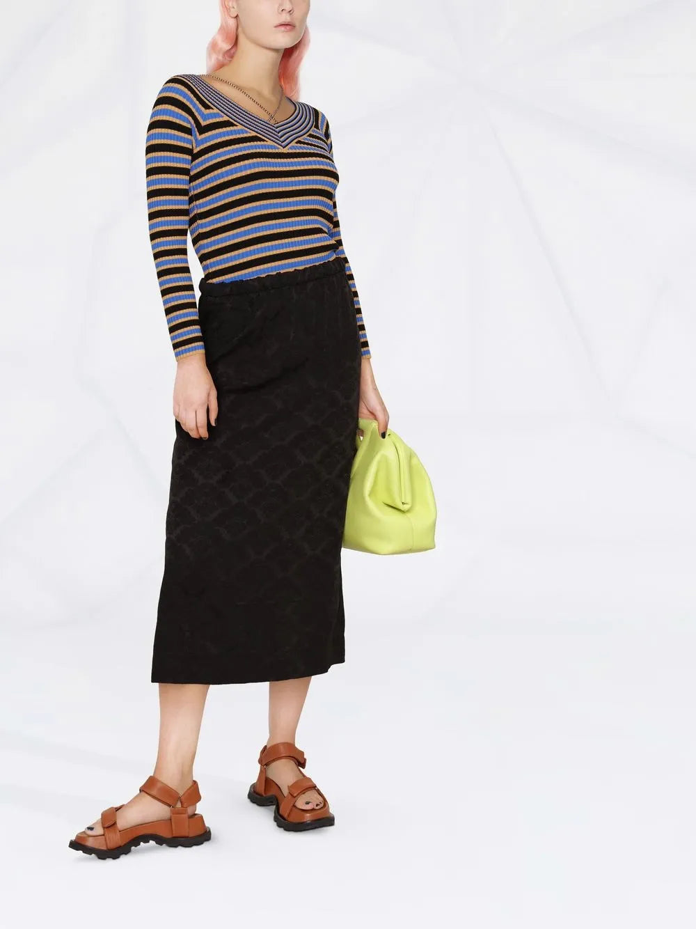 Striped Rib-Knit Jumper