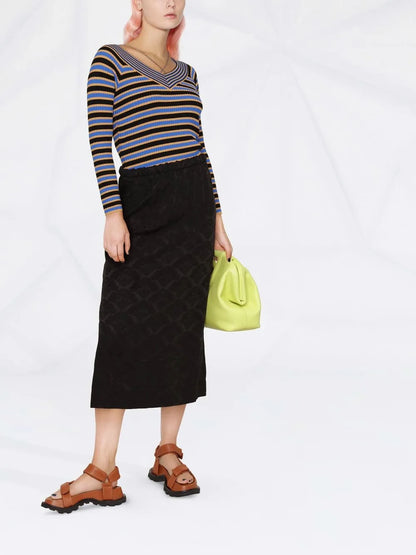 Striped Rib-Knit Jumper