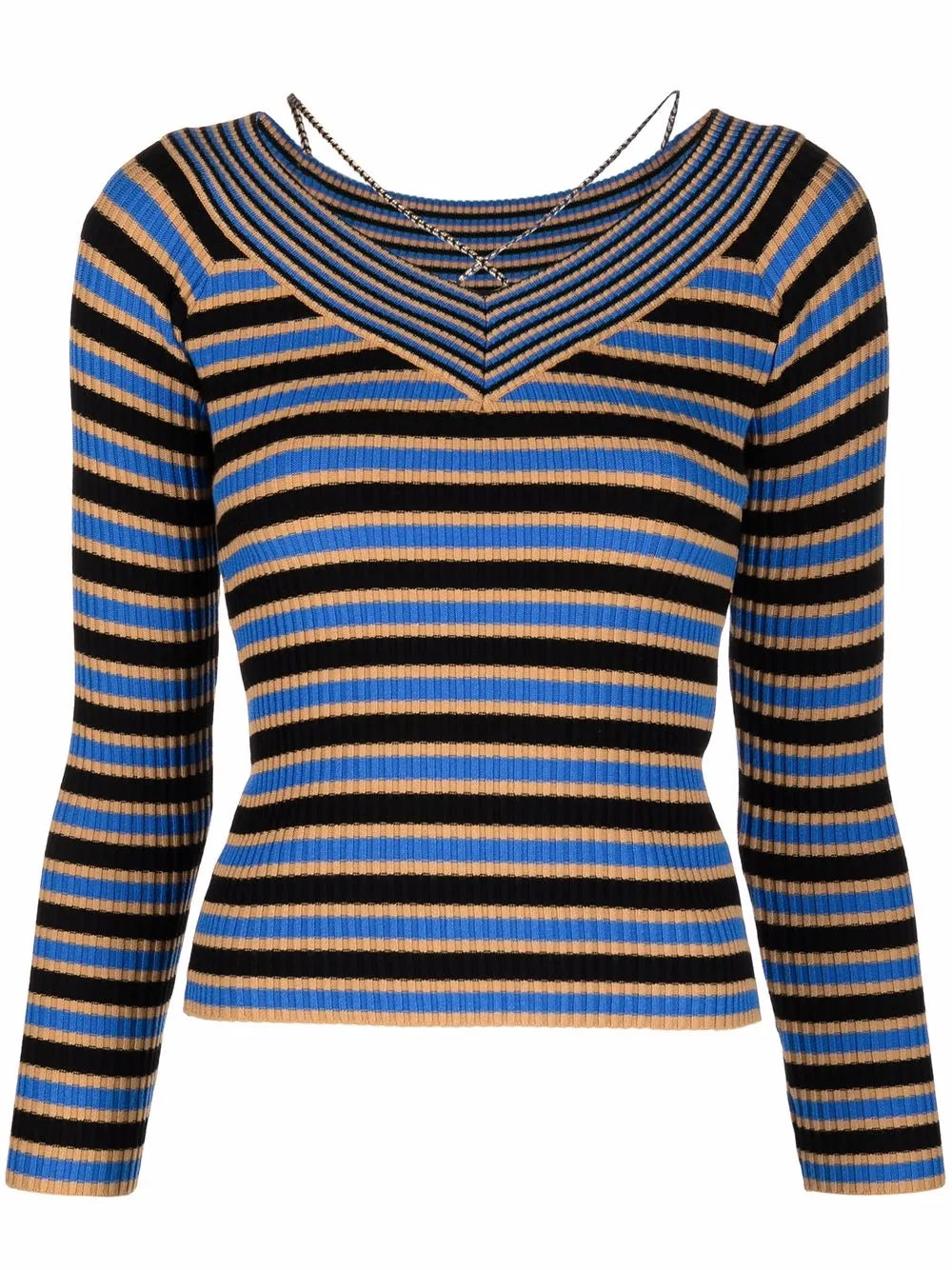 Striped Rib-Knit Jumper