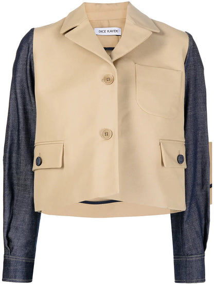 Colour-Block Panelled Blazer