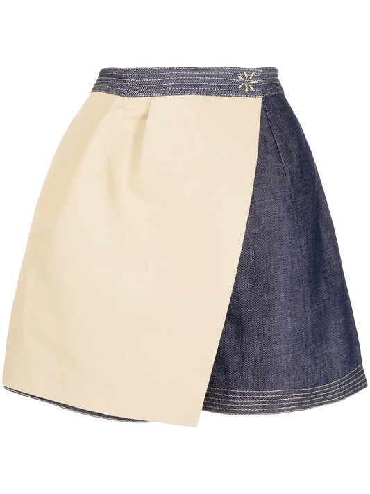 Colour-Block Denim Skirt