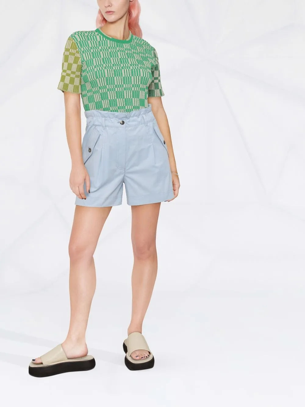Paperbag Waist Embroidered Logo Shorts