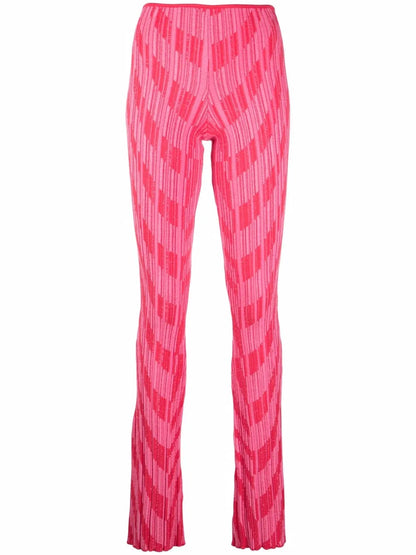Intarsia-Knit Flared Trousers