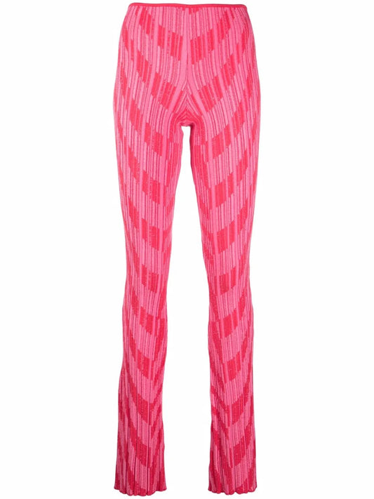 Intarsia-Knit Flared Trousers