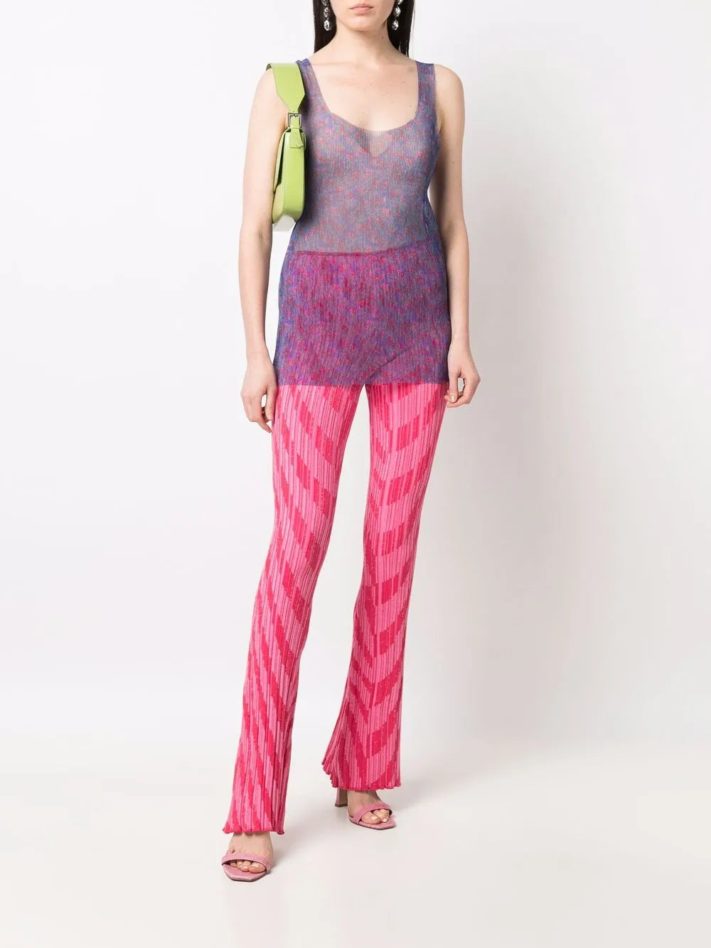 Intarsia-Knit Flared Trousers