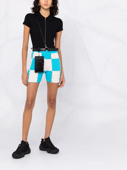 Patchwork Check Shorts
