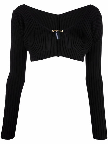 La Maille Pralu Cropped Cardigan