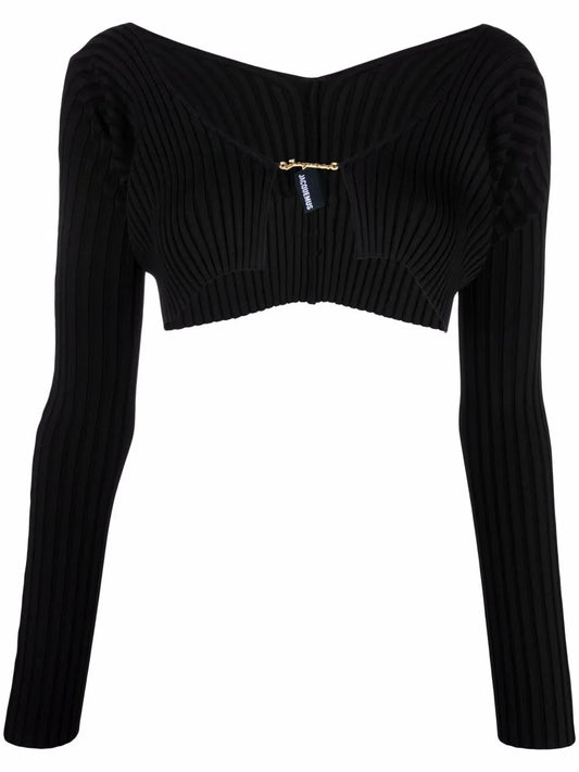 La Maille Pralu Cropped Cardigan