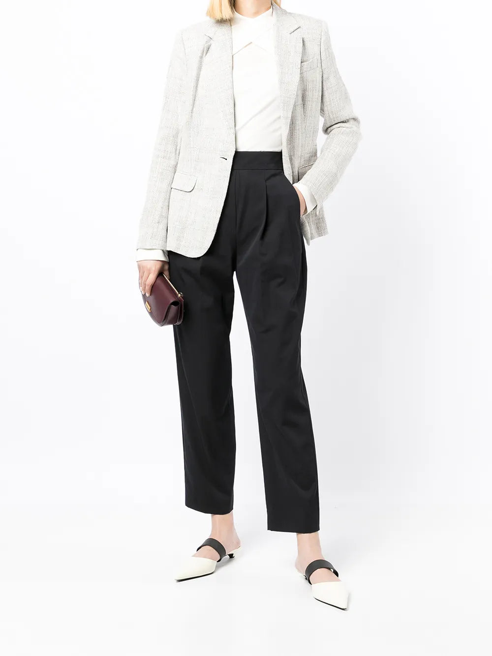 High-Rise Straight-Leg Trousers