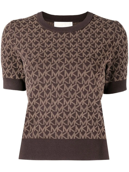Jacquard Logo Short-Sleeve Top