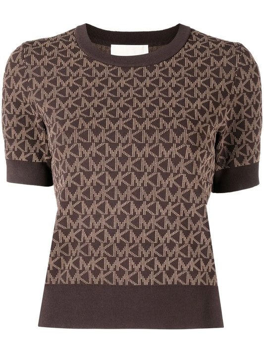 Jacquard Logo Short-Sleeve Top