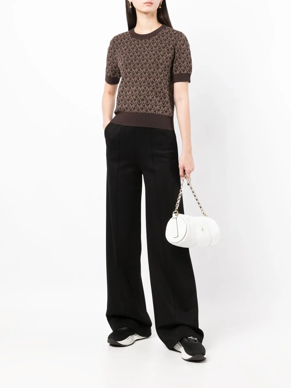 Jacquard Logo Short-Sleeve Top