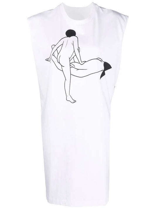 Printed Sleeveless T-Shirt Dress