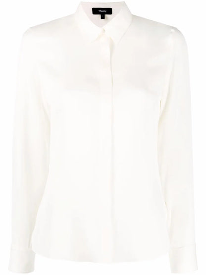 Long-Sleeve Silk Shirt