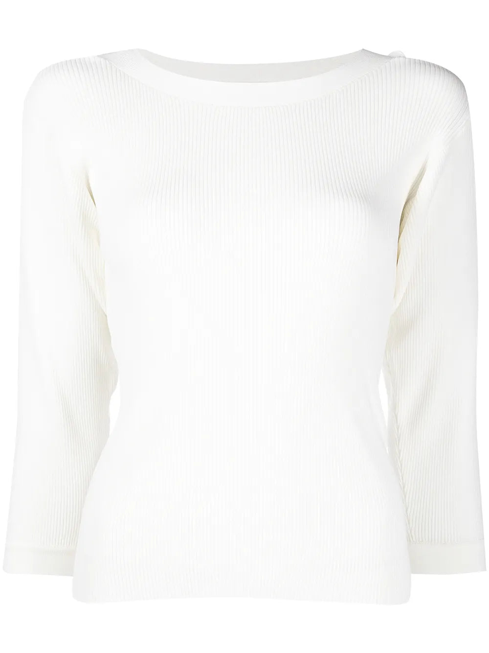 Button-Sleeve Wide Neck Top