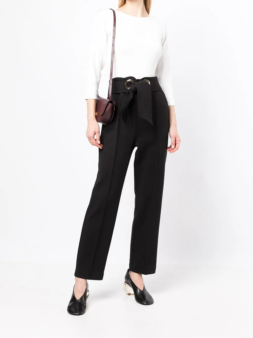Button-Sleeve Wide Neck Top