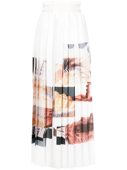Pixelated-Shells Pleated Skirt