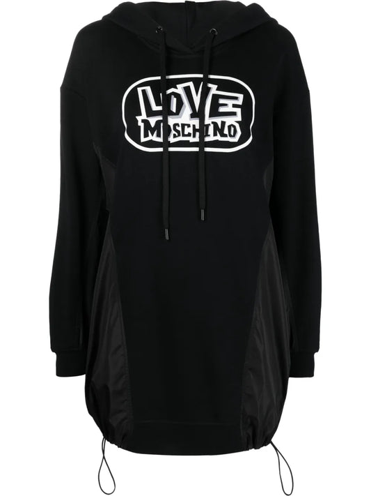 Logo Print Hooded Sweater Dress