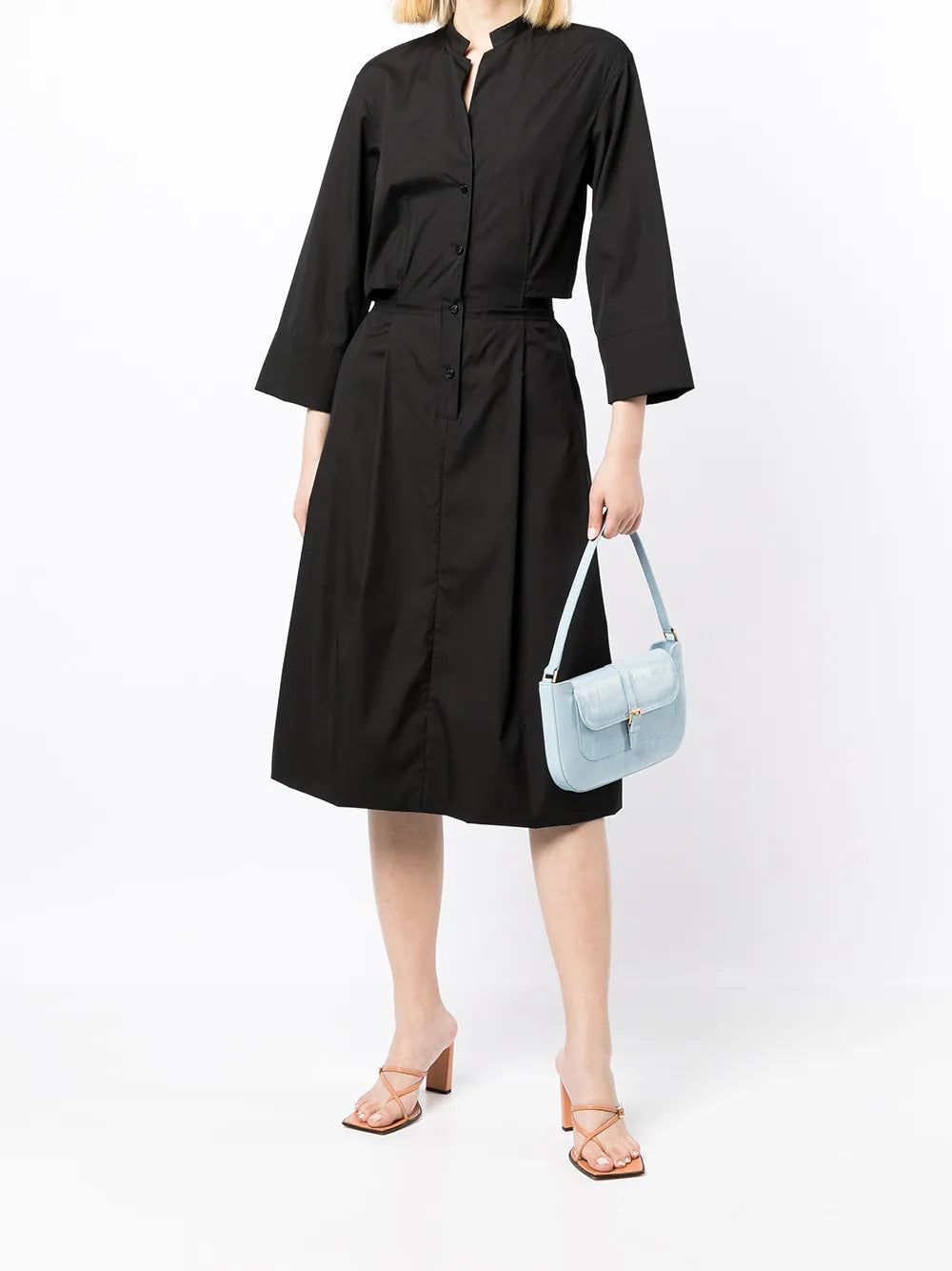 Three-Quarter Midi Shirt Dress
