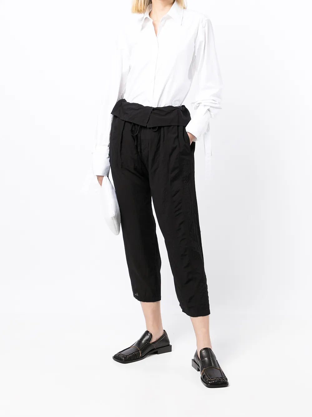 Cropped Paperbag-Waist Culottes