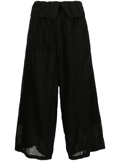 Cropped Paperbag-Waist Culottes
