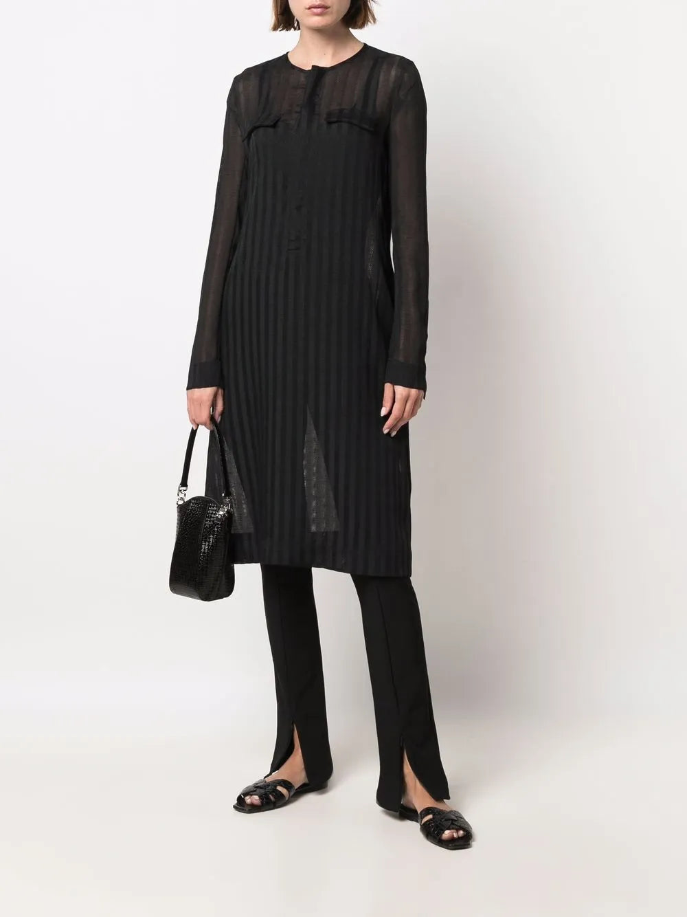 Striped Sheer Oversized T-Shirt