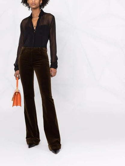 Flared Velvet Trousers