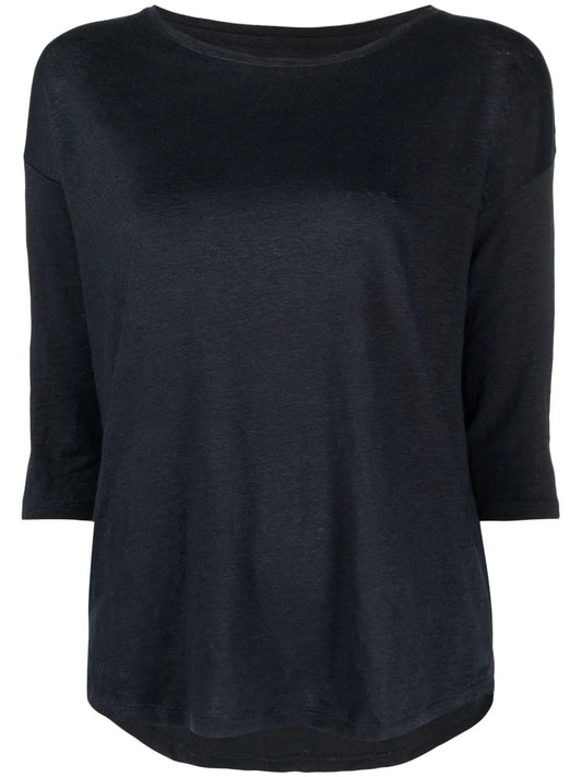 Scoop-Neck Fine-Knit Top