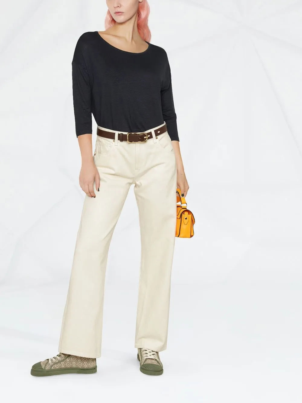 Scoop-Neck Fine-Knit Top