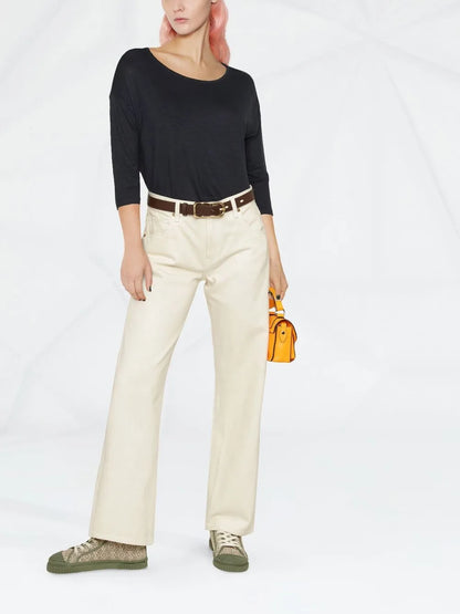 Scoop-Neck Fine-Knit Top
