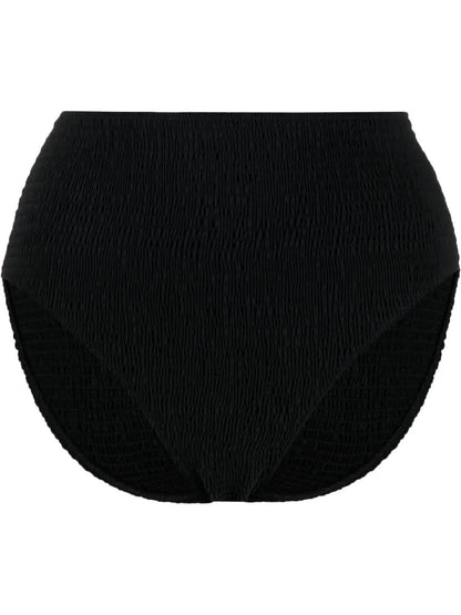 Smocked High-Waisted Bikini Bottoms