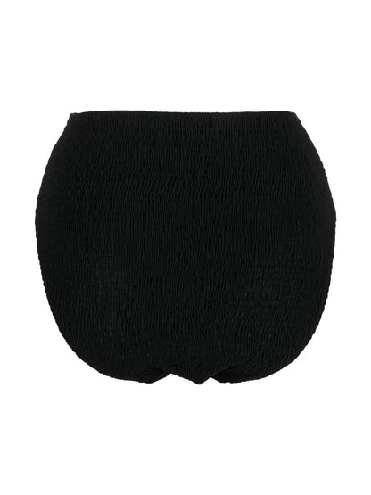 Smocked High-Waisted Bikini Bottoms