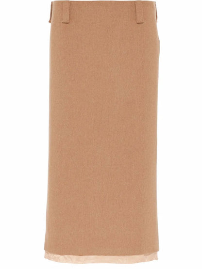 Camel-Hair Pencil Skirt