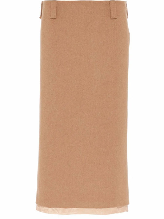 Camel-Hair Pencil Skirt