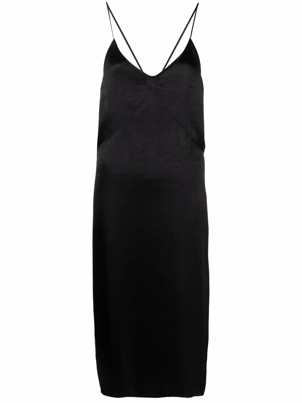 Satin-Finish Midi Dress