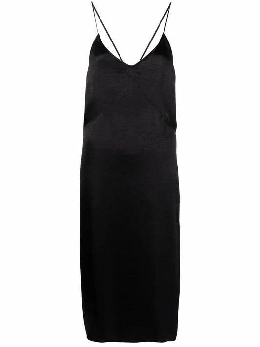Satin-Finish Midi Dress