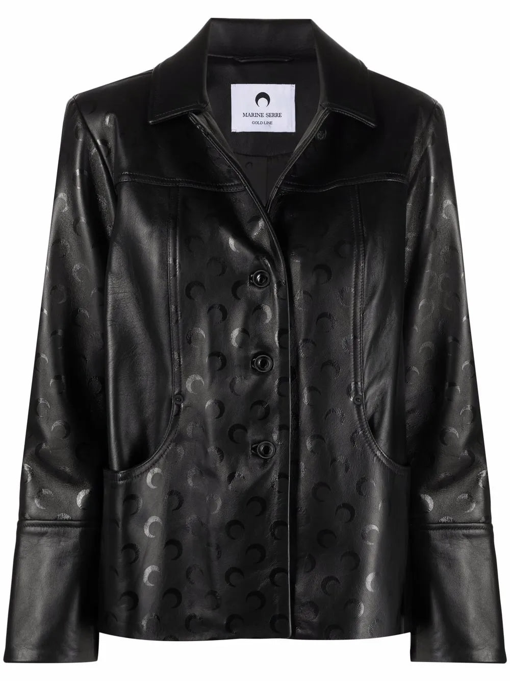 Moon-Print Leather Jacket