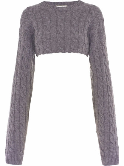 Cable Knit Cropped Cashmere Jumper