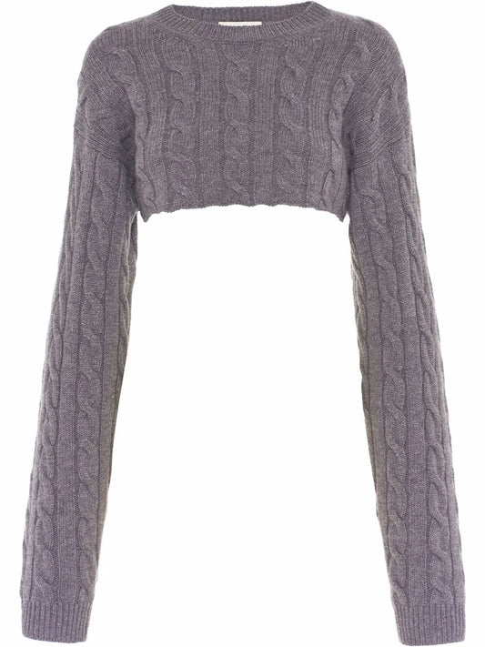 Cable Knit Cropped Cashmere Jumper