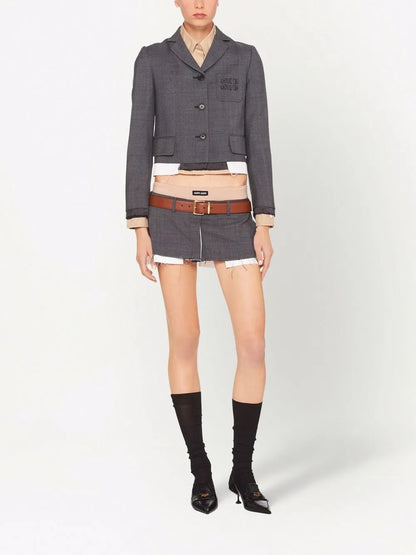 Single-Breasted Prince Of Wales Check Blazer
