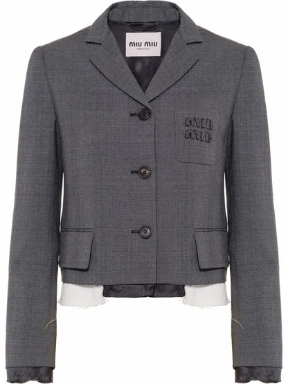 Single-Breasted Prince Of Wales Check Blazer