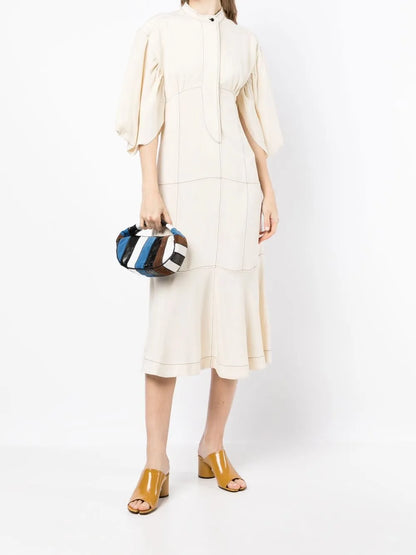 Highbrow Puff-Sleeve Woven Dress