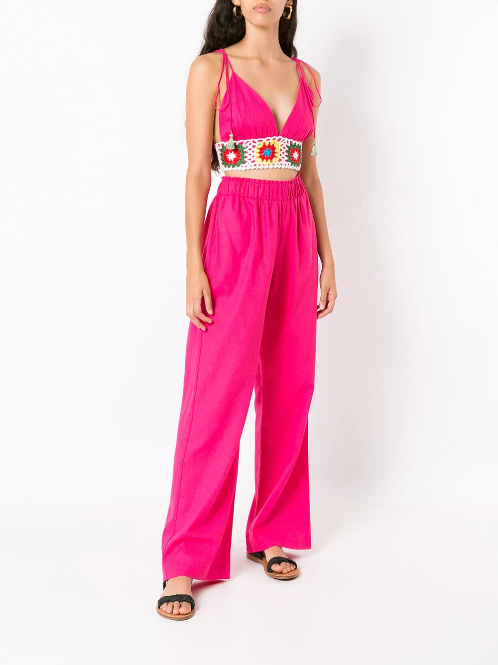 Crochet-Trim Cropped Top