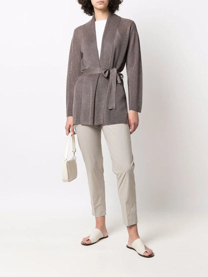 Contrast-Waist Tapered Trousers