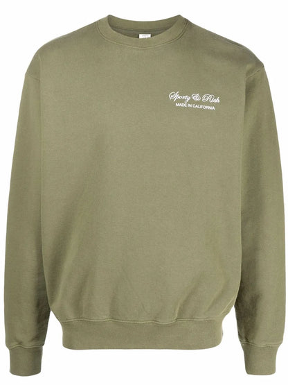 Script Logo-Print Cotton Sweatshirt