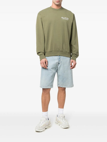 Script Logo-Print Cotton Sweatshirt