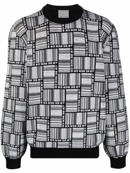 Crew Neck Patterned Jumper
