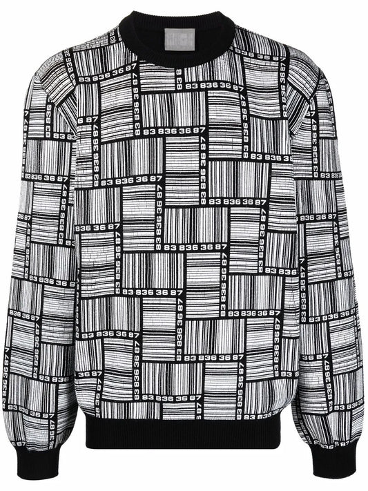 Crew Neck Patterned Jumper