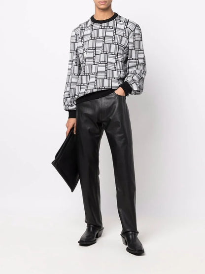 Crew Neck Patterned Jumper